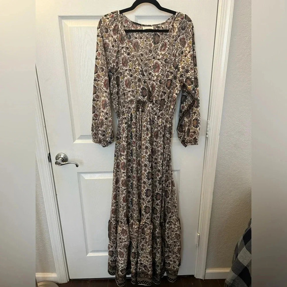 Boemo Floral Print Boho Style Dress - Size L - Multicolored - Picture 1 of 4